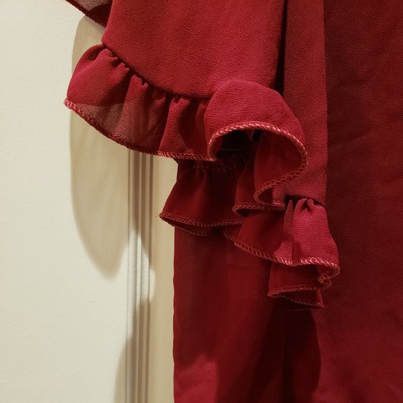 Boohoo Burgundy Blouse - Size 10 - Made in Italy - Picture 3 of 3